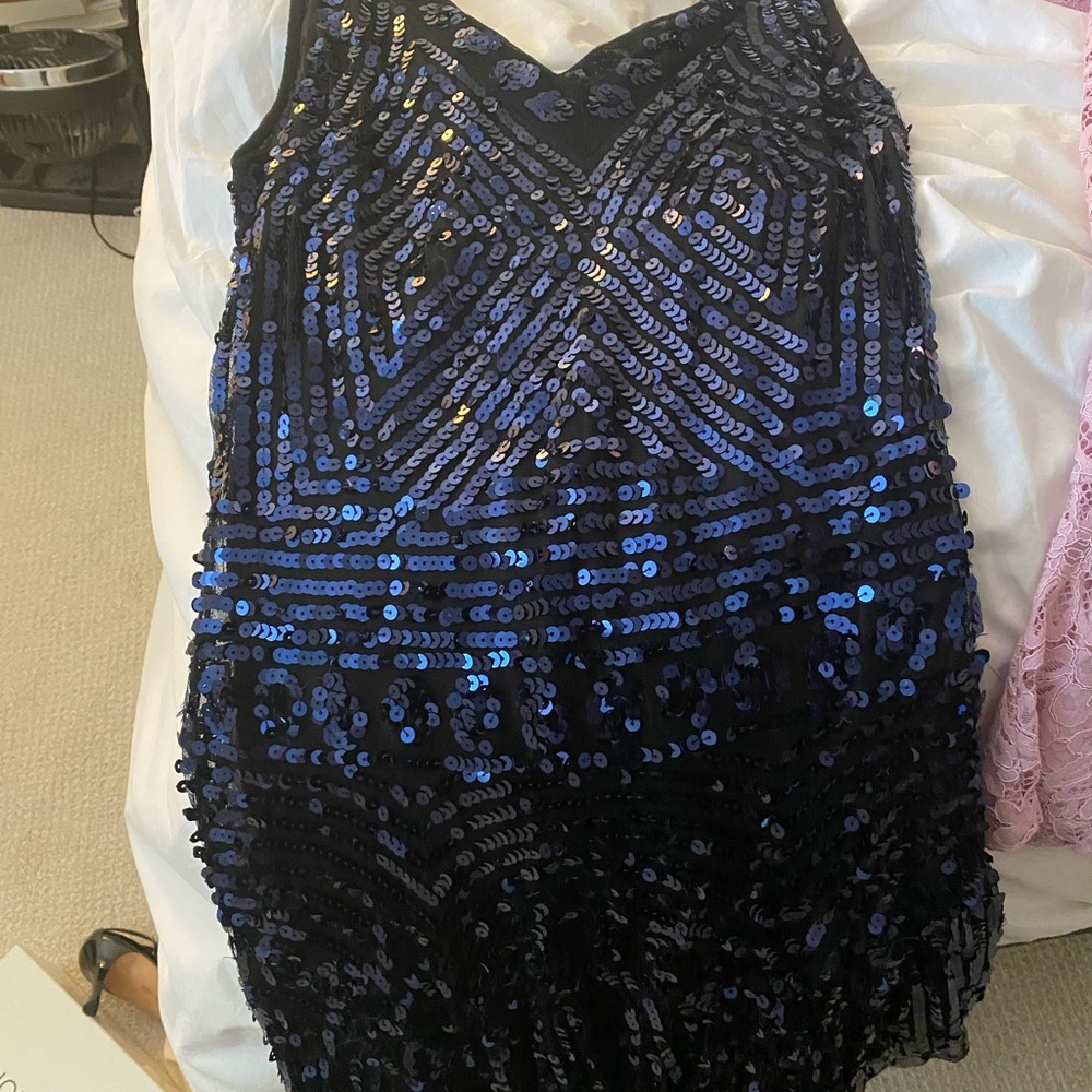 Free people Navy Blue sequin dress